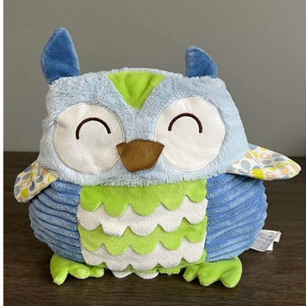Demdaco Nat & Jules Owl Lovey Plush Pillow